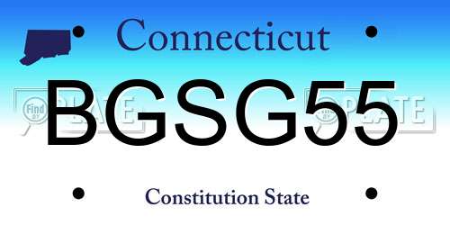 BGSG55 Connecticut License Plate