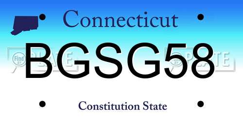 BGSG58 Connecticut License Plate