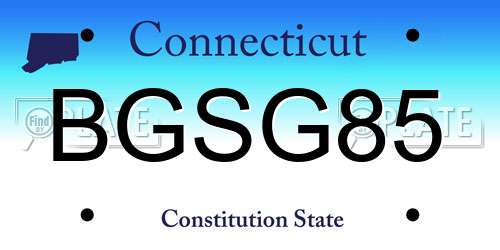 BGSG85 Connecticut License Plate