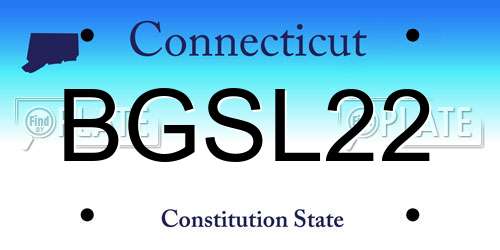 BGSL22 Connecticut License Plate