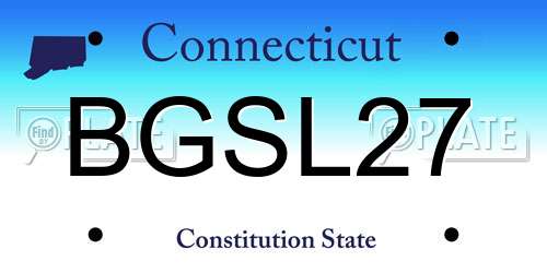 BGSL27 Connecticut License Plate