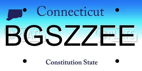 BGSZZEE Connecticut License Plate