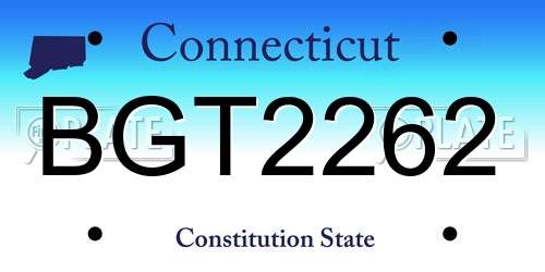BGT2262 Connecticut License Plate