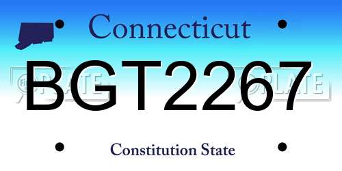 BGT2267 Connecticut License Plate