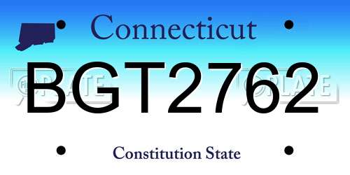 BGT2762 Connecticut License Plate