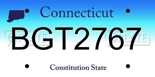 BGT2767 Connecticut License Plate