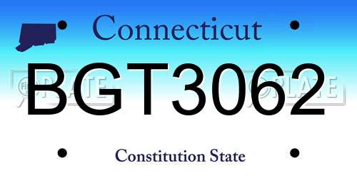 BGT3062 Connecticut License Plate