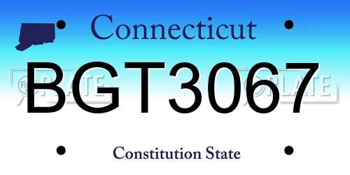 BGT3067 Connecticut License Plate