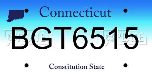 BGT6515 Connecticut License Plate