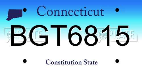 BGT6815 Connecticut License Plate