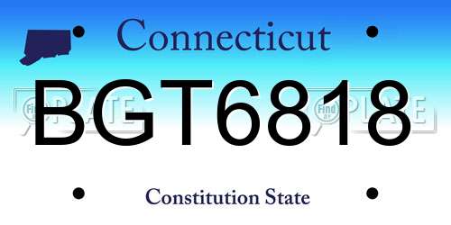 BGT6818 Connecticut License Plate