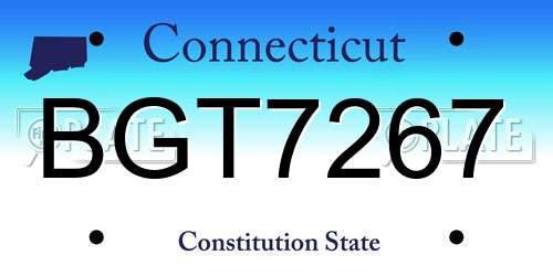 BGT7267 Connecticut License Plate