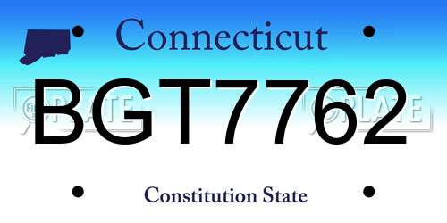 BGT7762 Connecticut License Plate