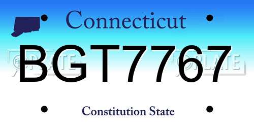 BGT7767 Connecticut License Plate