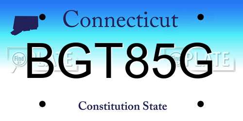 BGT85G Connecticut License Plate