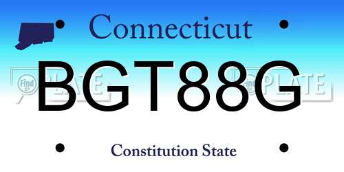 BGT88G Connecticut License Plate