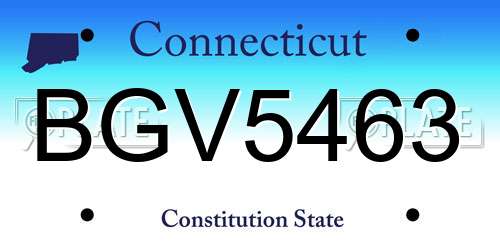 BGV5463 Connecticut License Plate