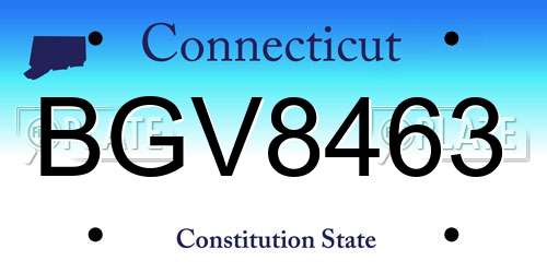 BGV8463 Connecticut License Plate