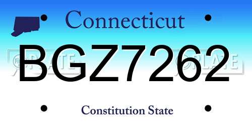 BGZ7262 Connecticut License Plate