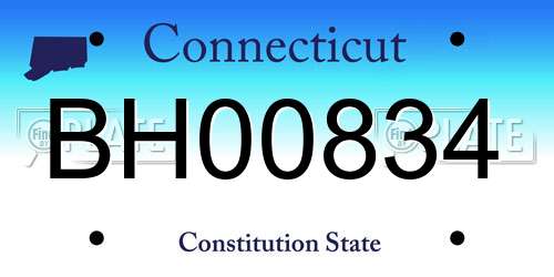 BH00834 Connecticut License Plate