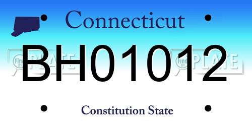 BH01012 Connecticut License Plate