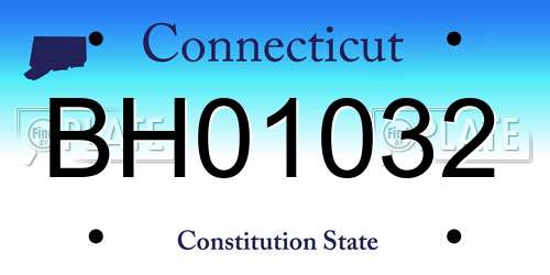 BH01032 Connecticut License Plate