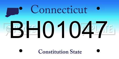BH01047 Connecticut License Plate