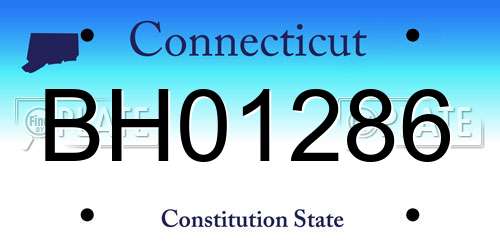 BH01286 Connecticut License Plate