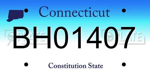 BH01407 Connecticut License Plate