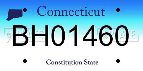 BH01460 Connecticut License Plate