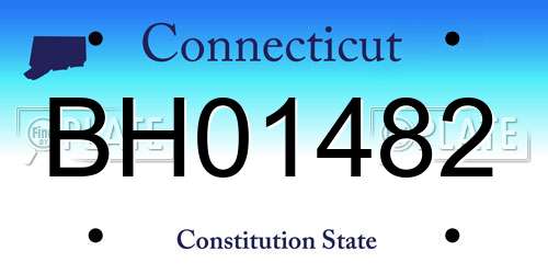BH01482 Connecticut License Plate