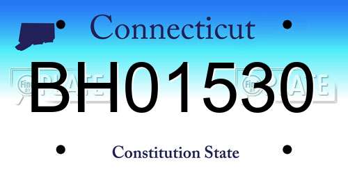 BH01530 Connecticut License Plate