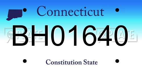 BH01640 Connecticut License Plate