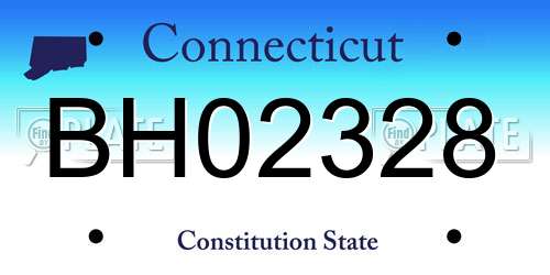 BH02328 Connecticut License Plate
