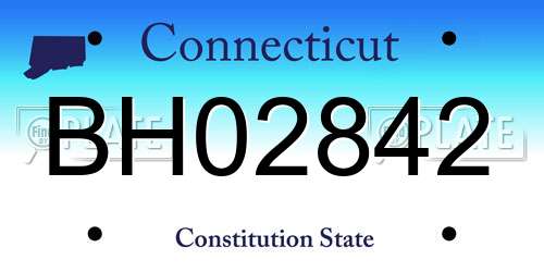 BH02842 Connecticut License Plate