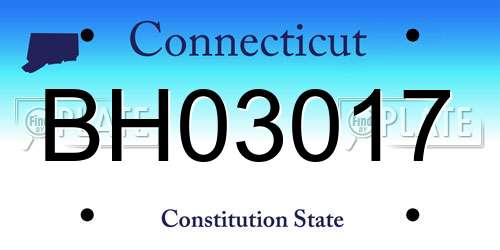 BH03017 Connecticut License Plate
