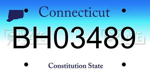 BH03489 Connecticut License Plate