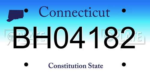 BH04182 Connecticut License Plate