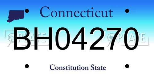 BH04270 Connecticut License Plate