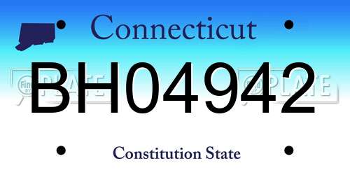 BH04942 Connecticut License Plate