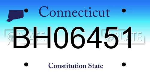 BH06451 Connecticut License Plate