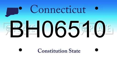 BH06510 Connecticut License Plate