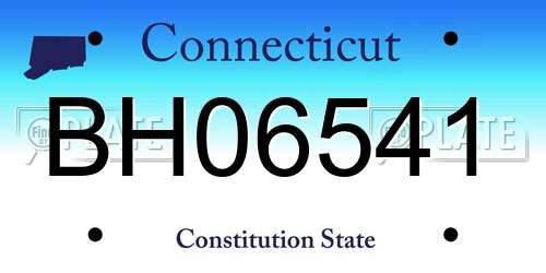 BH06541 Connecticut License Plate