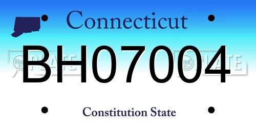 BH07004 Connecticut License Plate