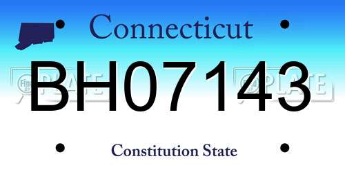 BH07143 Connecticut License Plate