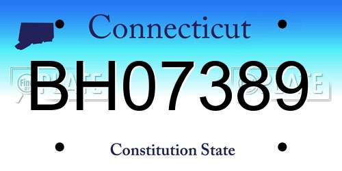 BH07389 Connecticut License Plate