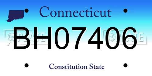 BH07406 Connecticut License Plate