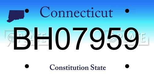 BH07959 Connecticut License Plate