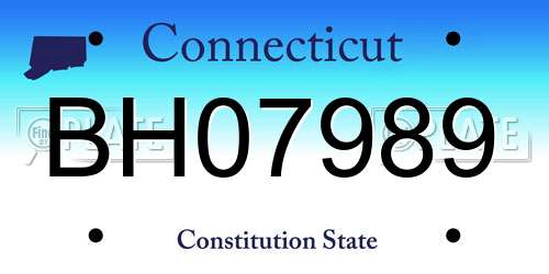 BH07989 Connecticut License Plate