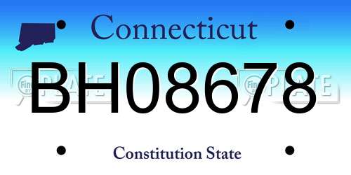 BH08678 Connecticut License Plate